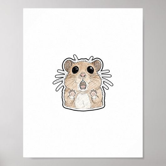 Poster Hamster choqué (Devant)