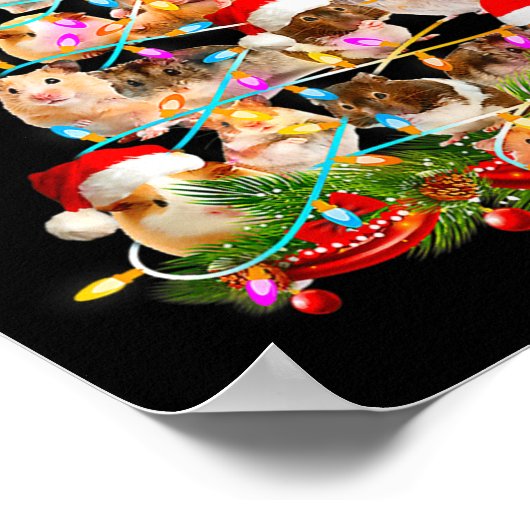 Poster Hamster Christmas Tree Led Funny Hamster Snow Chir (Coin)