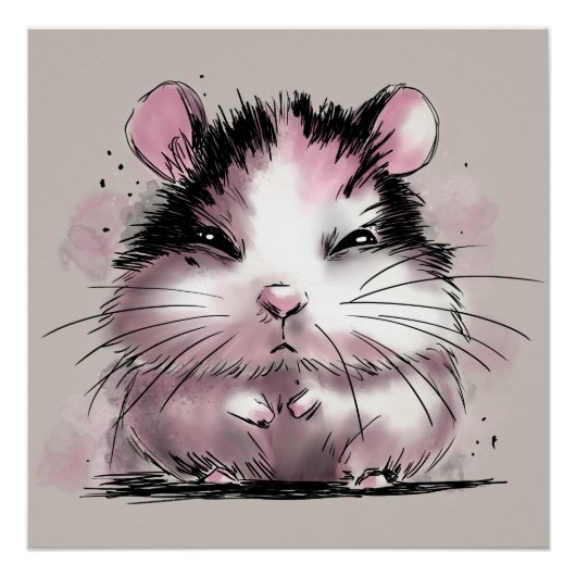 Poster Hamster grincheux (Devant)