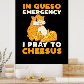 Poster Hamster Je Prie Pour Cheesus (Cuisine)