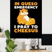 Poster Hamster Je Prie Pour Cheesus (Bureau à domicile)