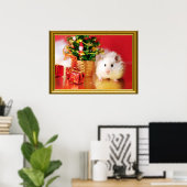 Poster Hamster Kokolinka avec arbre de Noël (Bureau à domicile)