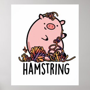 Poster Hamstring Funny Pig Pun