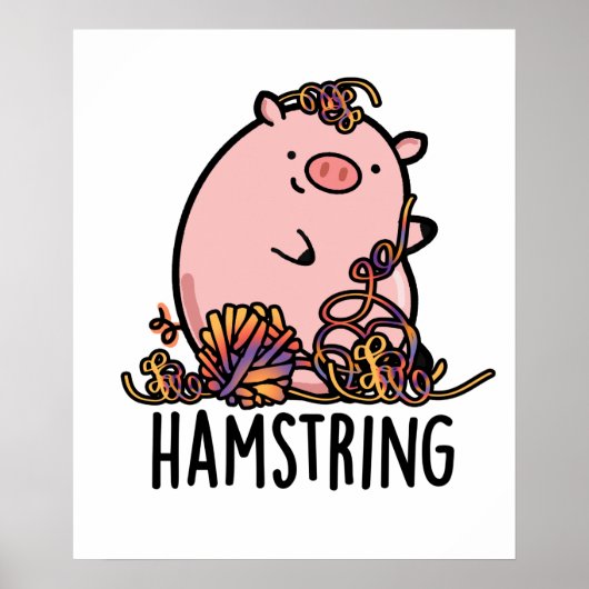 Poster Hamstring Funny Pig Pun (Devant)