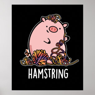 Poster Hamstring Funny Pig Pun Dark BG