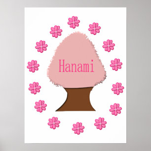 Poster Hanami Cerisier japonais