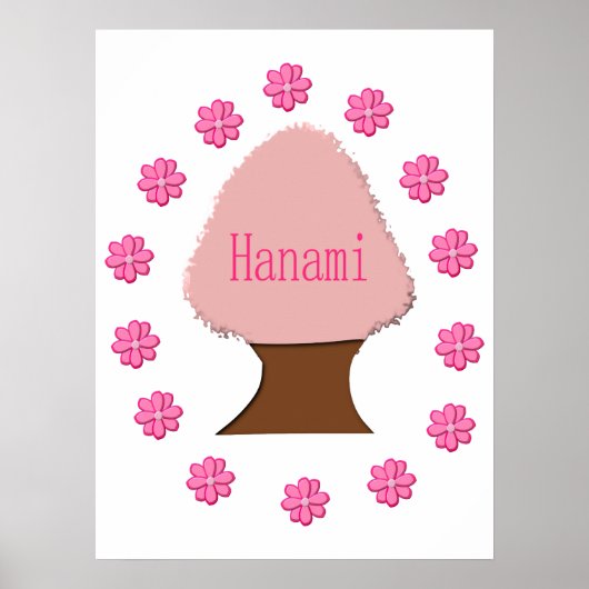 Poster Hanami Cerisier japonais (Devant)