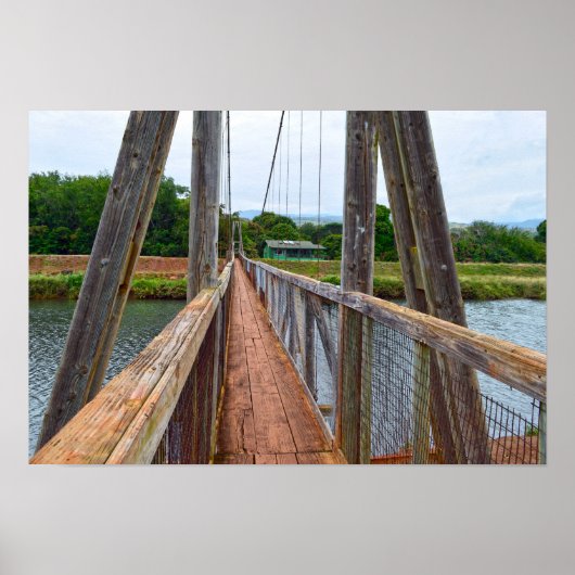 Poster Hanapepe Swinging Bridge, Kauai, Hawaii (Devant)