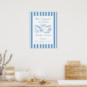 Poster hand drawn blue  Couple Swan Whimsical Wedding (Cuisine)