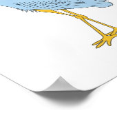 Poster Hand-Drawn Coastal Blue Heron Illustration Art (Coin)