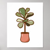 Poster Hand-Drawn Fiddle Leaf Fig Plant Art (Devant)
