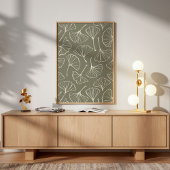 Poster Hand Drawn Ginkgo Japanese Green Japandi Botanical