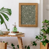 Poster Hand Drawn Ginkgo Japanese Green Japandi Botanical