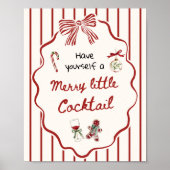Poster Hand Drawn Merry Little Cocktail Christmas Bar (Devant)