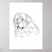 Poster Hand Drawn Newfoundland Minimalist Line Art (Devant)
