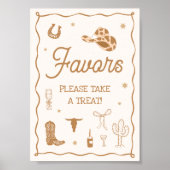 Poster Hand Drawn Western Bridal Shower Favor (Devant)