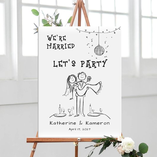 Poster Hand Drawn Whimsical Elopment welcome