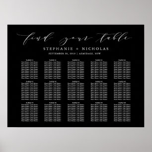 Poster Hand Letter Chic Wedding Seating Chart