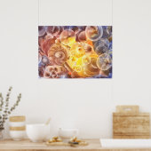 Poster Hand Painted Abstract Flowers Gouache Fantasy Ar (Cuisine)
