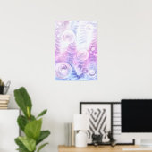 Poster Hand Painted Abstract Light Pastel Gouache Art (Bureau à domicile)