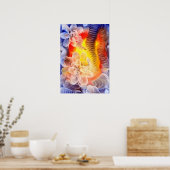 Poster Hand Painted Fantasy Floral Art Glowing Abstract (Cuisine)