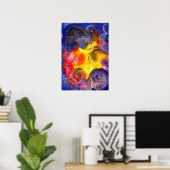 Poster Hand Painted Vibrant Abstract Gouache Art (Bureau à domicile)