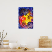 Poster Hand Painted Vibrant Abstract Gouache Art (Cuisine)