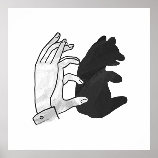 Poster Hand Silhouette Bear Cub (Devant)