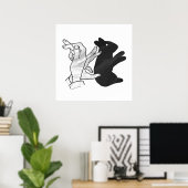 Poster Hand Silhouette Rabbit (Bureau à domicile)