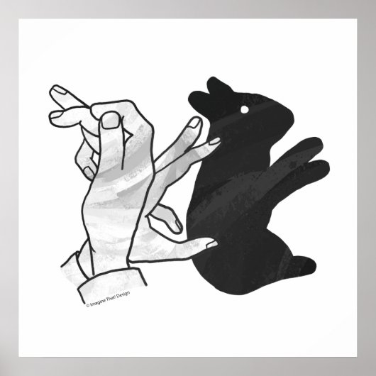 Poster Hand Silhouette Rabbit (Devant)