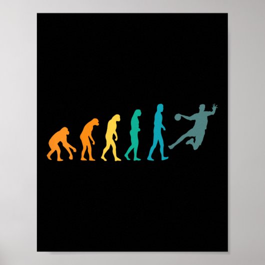 Poster Handball Funny Sport Evolution (Devant)