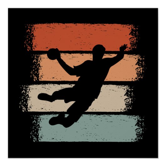 Poster Handball Player Retro (Devant)