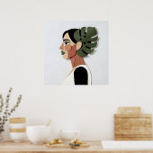 Poster Handcrafted Paper-Cut Portrait in Forest (Cuisine)