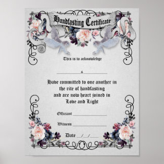 Poster Handfasting Certificate - Fantasy Ownership