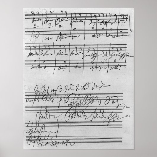 Poster Handwritten musical score (Devant)