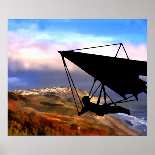 Poster Hang Gliding sur la côte californienne (Devant)