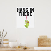Poster Hang in There Funny Frog Citation Cadeau pour l'am (Cuisine)