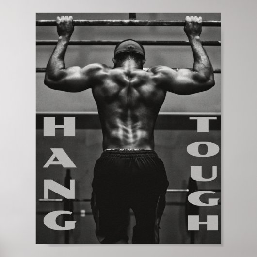 Poster Hang Tough Muscle Man Entraînement Gym (Devant)