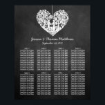 Poster Hanging Heart Tree Chalkboard Mariage Collection<br><div class="desc">Ce tableau de sièges mariage présente un arbre suspendu romantique, et bientôt être mari et femme, qui est sculpté en forme de coeur. L'arrière - plan à effet tableau noir rend ce tableau de sièges parfait pour tout couple qui planifie un mariage moderne chic. Ce tableau de sièges peut être...</div>