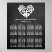 Poster Hanging Heart Tree Chalkboard Mariage Collection (Devant)