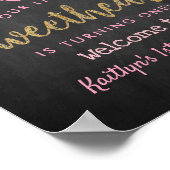 Poster Hanging Love Hearts Chéri Anniversaire Bienvenue (Coin)