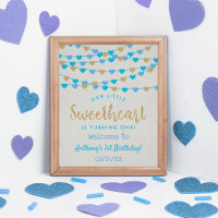 Hanging Love Hearts Chéri Anniversaire Bienvenue
