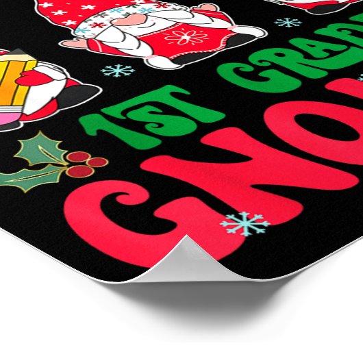 Poster Hanging With My 1st Grade Gnome Christmas Funny Te (Coin)