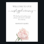 Poster Hannah | Unplugged Wedding Ceremony Sign<br><div class="desc">If you are having an unplugged ceremony but aren't sure how to tell wedding guests to put away their phones, this poster will take care of it for you in style. The simple, floral design features calligraphy and block lettering typography with the words "Welcome to our unplugged ceremony" followed by...</div>