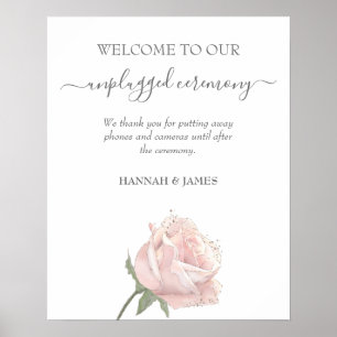 Poster Hannah Unplugged Wedding Ceremony Sign
