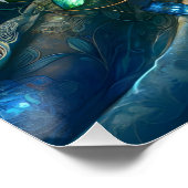 Poster Hannukah belle femme avec Menorah (Coin)