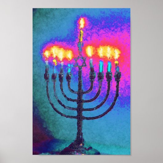 Poster Hannukah menorah vacances Juda (Devant)
