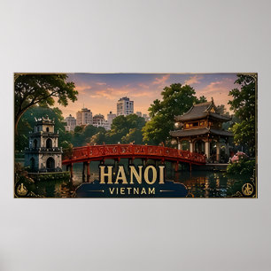 Poster 🧲 Hanoi Vietnam Objet de Souvenir pour les Visite