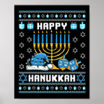 Poster Hanoukka de Noël Pignon Pajama Santa Hat Chanukah<br><div class="desc">Noël Hanoukka Pignon moche Pajama Santa Hat Chanukah Dreidel</div>