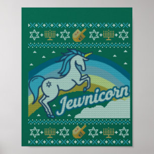 Poster Hanoukka laid Unicorn Jewnicorn